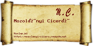 Mozolányi Ciceró névjegykártya